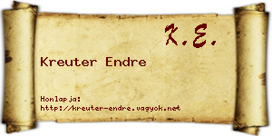 Kreuter Endre névjegykártya